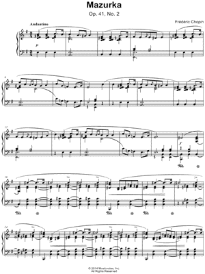 Mazurka: Op. 41, No. 2