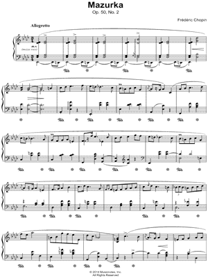 Mazurka: Op. 50, No. 2