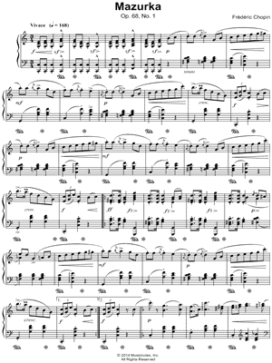 Mazurka in C major, Op. 68, No. 1