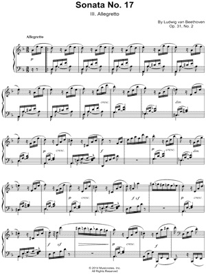 Sonata No. 17 in D Minor, Op. 31, No. 2: III. Allegretto