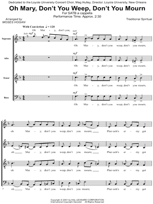 Oh Mary, Don't You Weep, Don't You Mourn