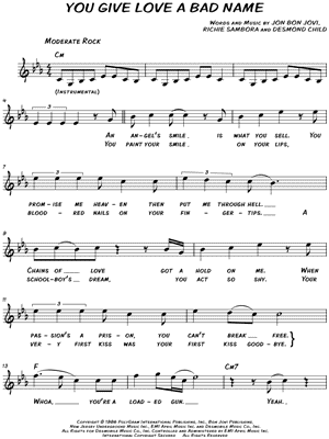 You Give Love a Bad Name