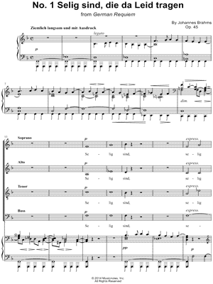 A German Requiem, Op. 45: I. Selig sind, die da Leid tragen
