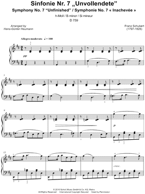 Symphony No. 7 in B minor, "Unfinished", D. 759: I. Allegro moderato [Excerpt]