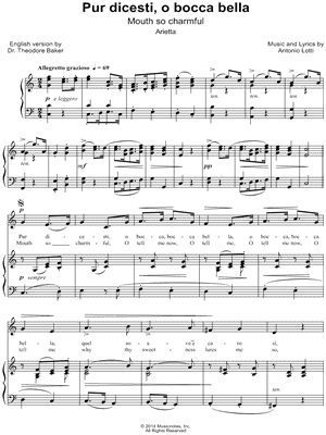 Pur dicesti, o bocca bella
