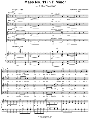 Mass No. 11 In D Minor "Nelson" No. 8 "Sanctus"