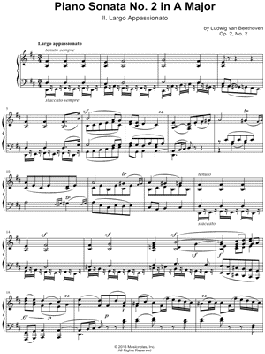 Piano Sonata No. 2 In A Major: II. Largo Appassionato