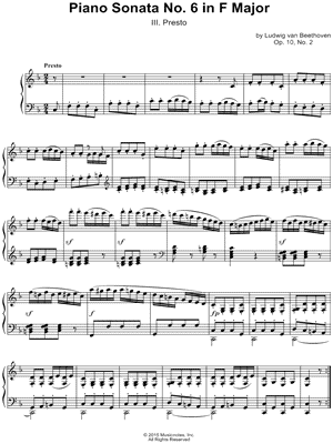 Piano Sonata No. 6 in F Major: III. Presto