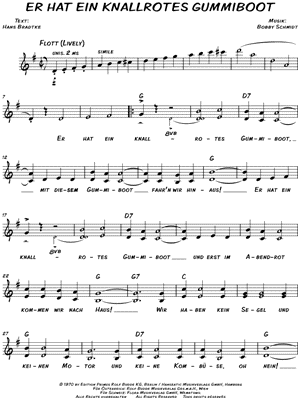 Er hat ein knallrotes Gummiboot