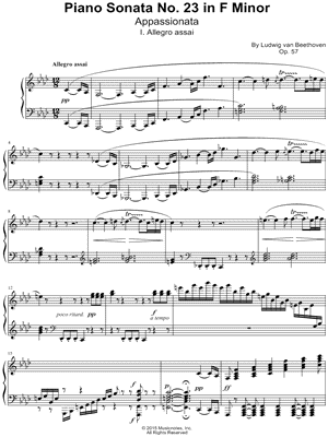 Piano Sonata No. 23 in F Minor, Op. 57 "Appassionata": I. Allegro assai