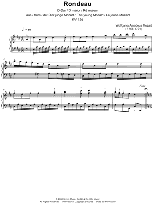 Rondeau in D Major, KV15d