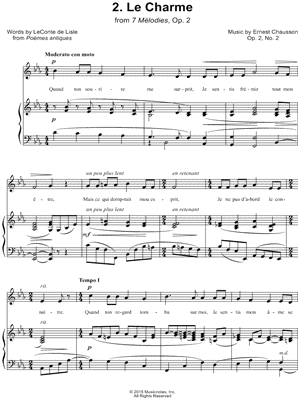 7 Mélodies, Op. 2: II. Le charme