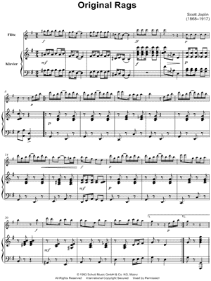 Original Rags - Flute & Piano