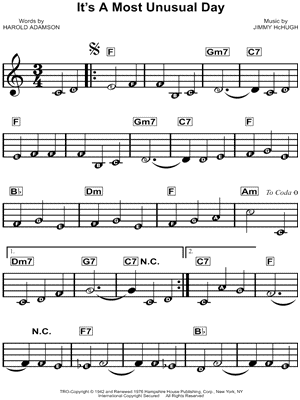 It's a Most Unusual Day