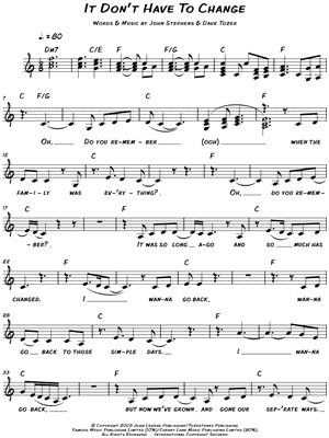 It Don't Have To Change