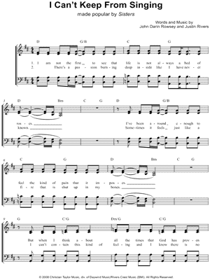 I Can't Keep from Singing