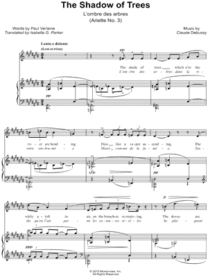 Ariettes oubliées, L. 60: III. The Shadow of Trees (L'ombre des arbres)
