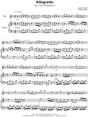 Sonata No. 4 for Flute & Piano - Allegretto