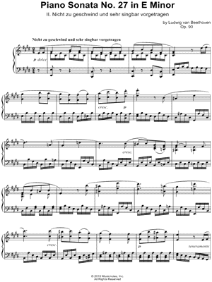 Piano Sonata No. 27 In E Minor: II. Nicht zu geschwind...
