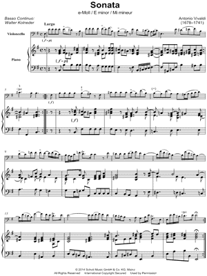 Sonata in E Minor, RV 40 - Cello & Piano