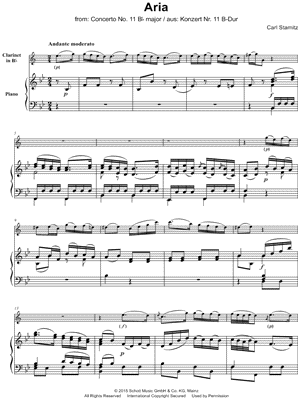 Aria from Concerto No.11 in Bb Major - Clarinet & Piano