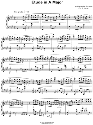 12 Etudes, Op. 8: VI. Etude in A Major