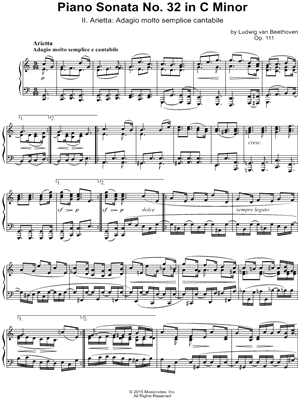 Piano Sonata No. 32 in C Minor, Op. 111: II. Arietta: Adagio molto semplice e cantabile
