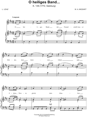 O heiliges Band, K. 148