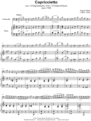 10 Original Pieces, Op. 116: IX. Capriccietto - Cello & Piano