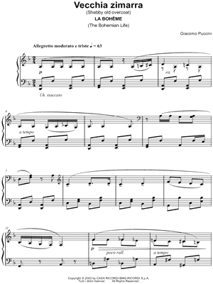 La bohème: Act IV - "Vecchia zimarra"