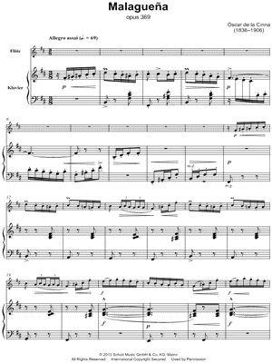 Malagueña, Op. 369 - Flute & Piano