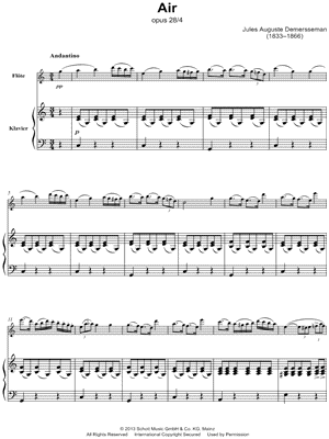 6 Petites fantaisies, Op. 28: IV. Air - Flute & Piano