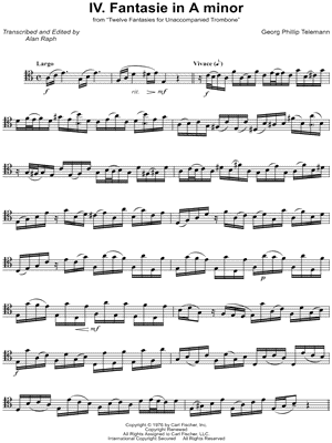 12 Fantasies for Unaccompanied Trombone, TWV 40:2-13: IV. Fantasie in A Minor