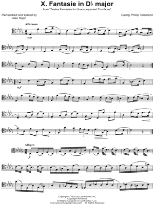 12 Fantasies for Unaccompanied Trombone, TWV 40:2-13: X. Fantasie in Db Major