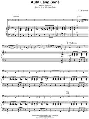 Auld Lang Syne (Air and Variations) - Bass Tuba & Piano