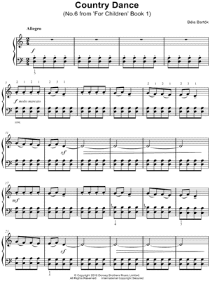 For Children, Book 1, No. 6: Country Dance