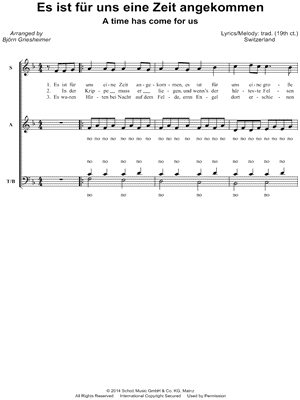 Es ist für uns eine Zeit angekommen