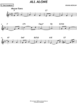 All Alone - C Instrument