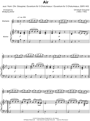 Air from Ouverture in F major - Clarinet & Piano