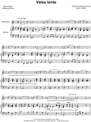 Valse Lente - Clarinet & Piano