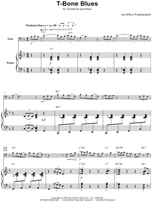 T-Bone Blues - Trombone & Piano
