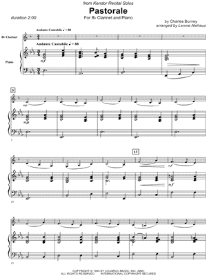 Pastorale - Clarinet & Piano