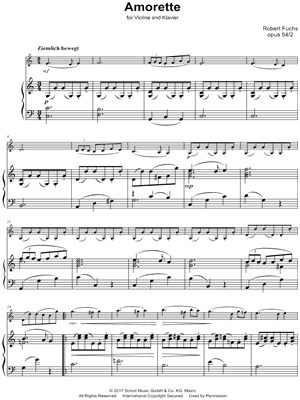 Amorette Opus 54 No. 2 - Violin & Piano