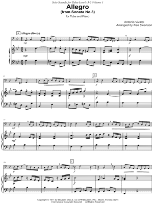 Allegro from Sonata No. 3 - Tuba & Piano