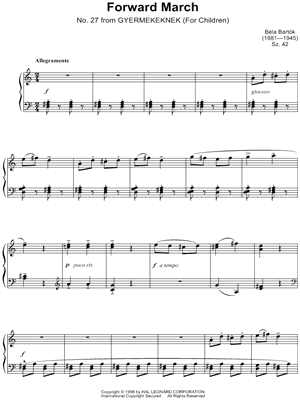 For Children, Sz.42, No. 27: Forward March