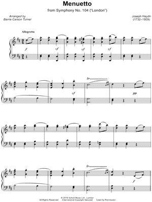 Menuetto from Symphony No. 104 (London)