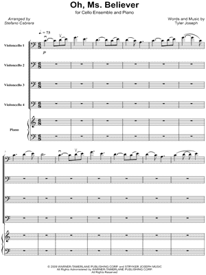 Oh, Ms. Believer - Cello Ensemble & Piano