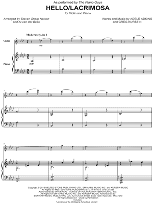 Hello / Lacrimosa - Violin & Piano