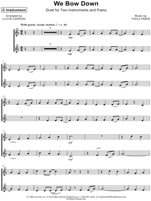 We Bow Down - C Instrument Duet