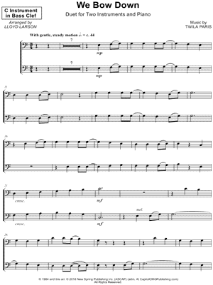 We Bow Down - Bass Clef Instrument Duet